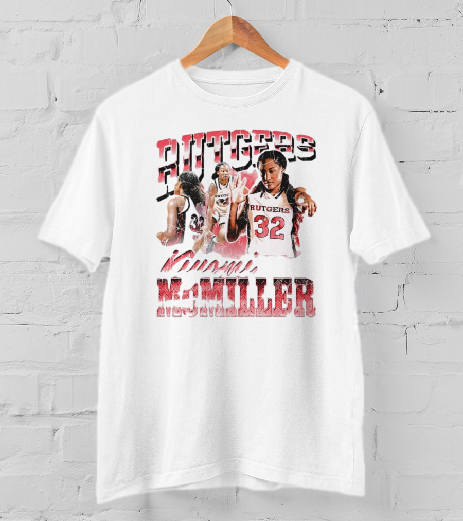 Rutgers Scarlet Knights Kiyomi McMiller 90s Retro Basketball Action 32 T-Shirt