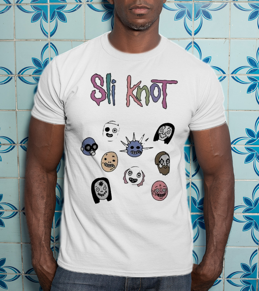Sli Knot Cartoon Faces Collection From Custer T-Shirt