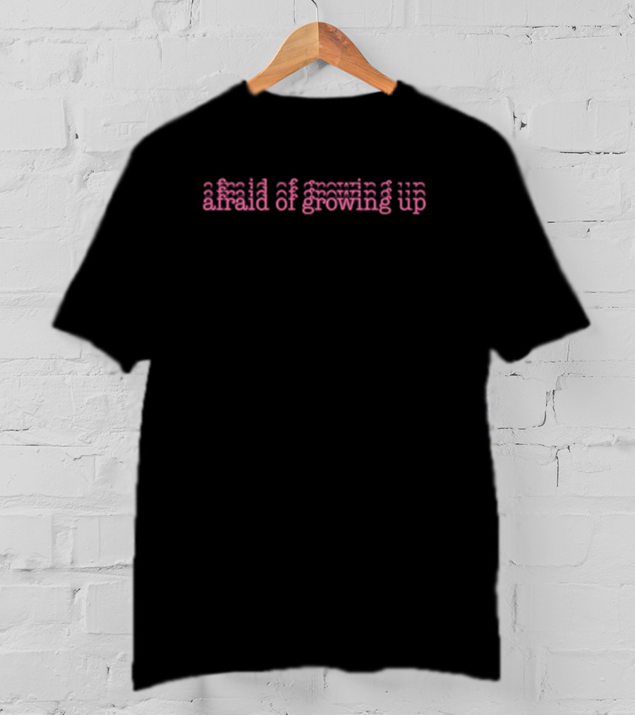 Afraid Of Growing Up Lil Tay Retro Pink Text Vibration Effect T-Shirt