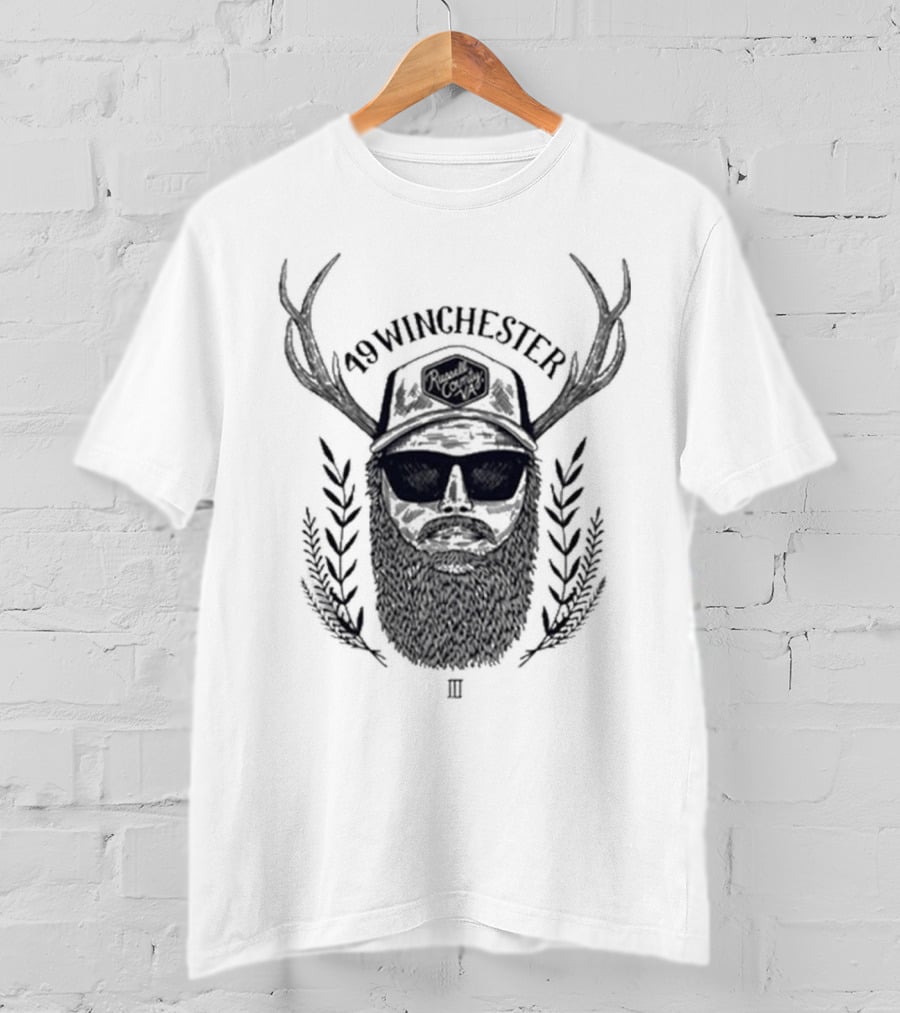 49 Winchester III Rustic Antler Beard Retro T-Shirt