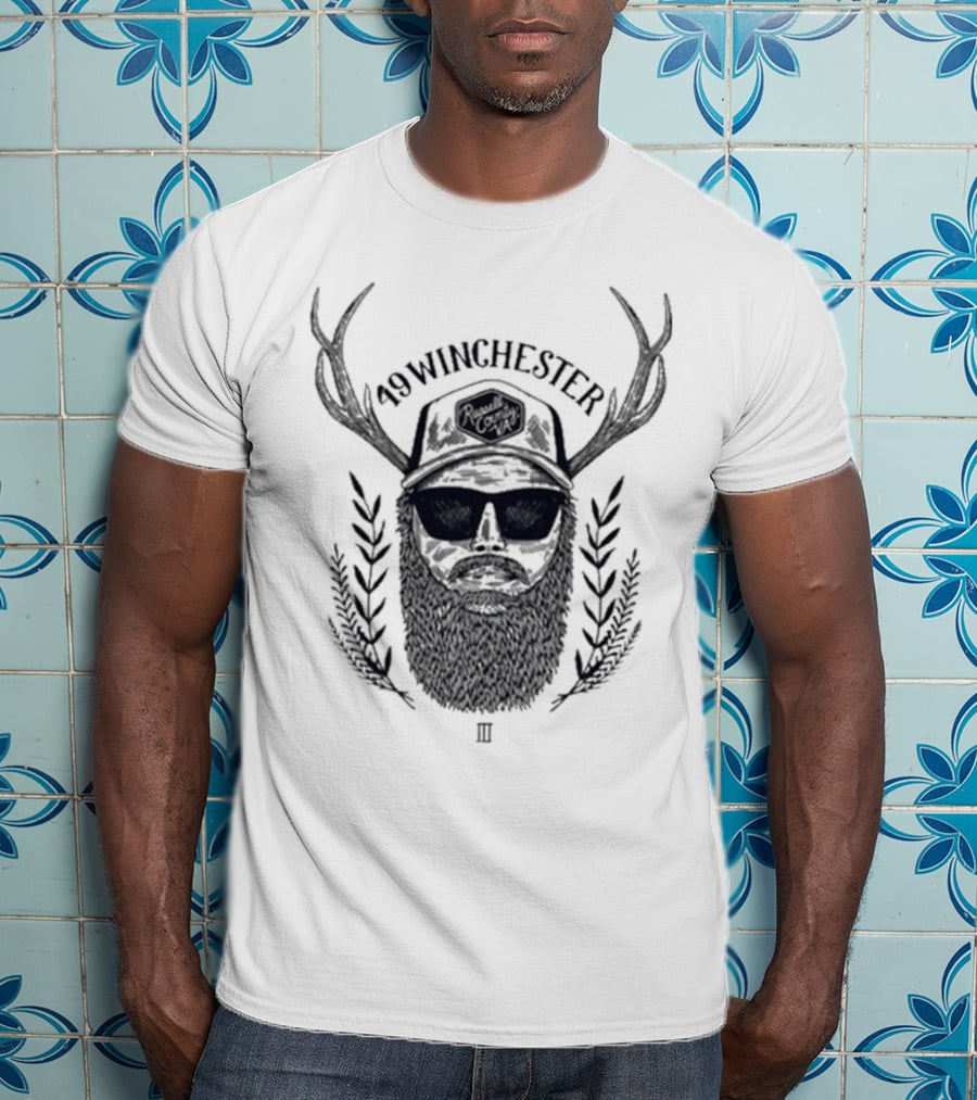 49 Winchester III Rustic Antler Beard Retro T-Shirt