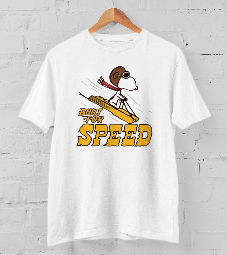 Peanuts Snoopy Built For Speed Skiing Adventure T-Shirt