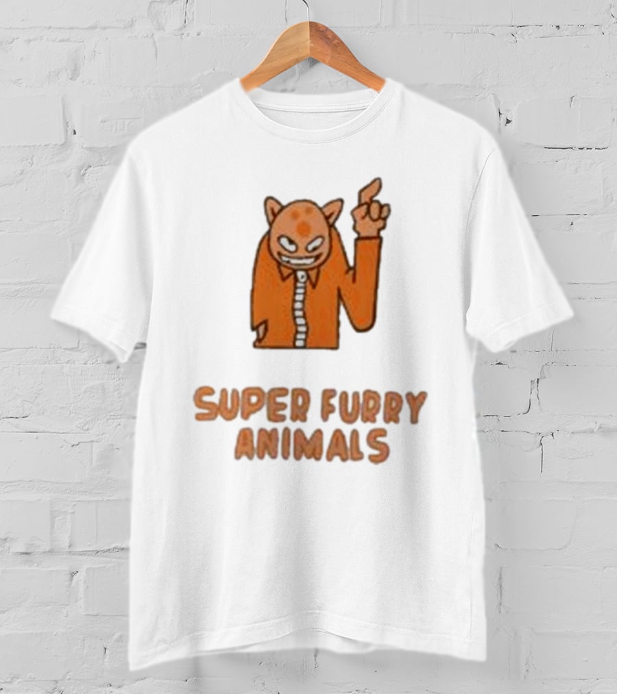 Super Furry Animals Cartoon Character Orange Creature T-Shirt
