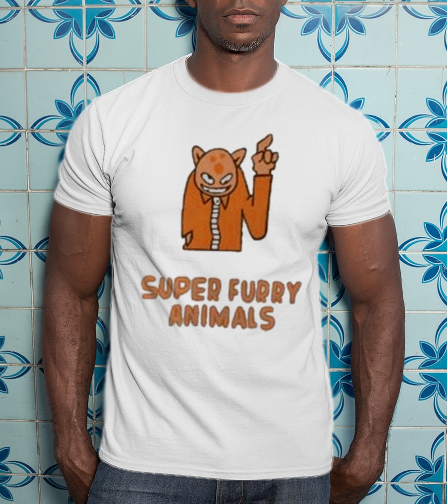 Super Furry Animals Cartoon Character Orange Creature T-Shirt
