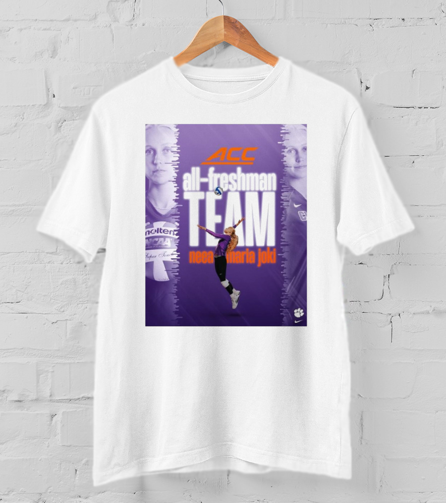 Clemson Tigers ACC All-Freshman Team Neea Maria Joki Volleyball Achievement T-Shirt