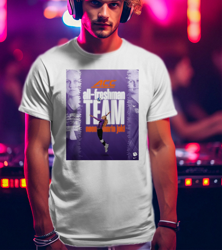 Clemson Tigers ACC All-Freshman Team Neea Maria Joki Volleyball Achievement T-Shirt