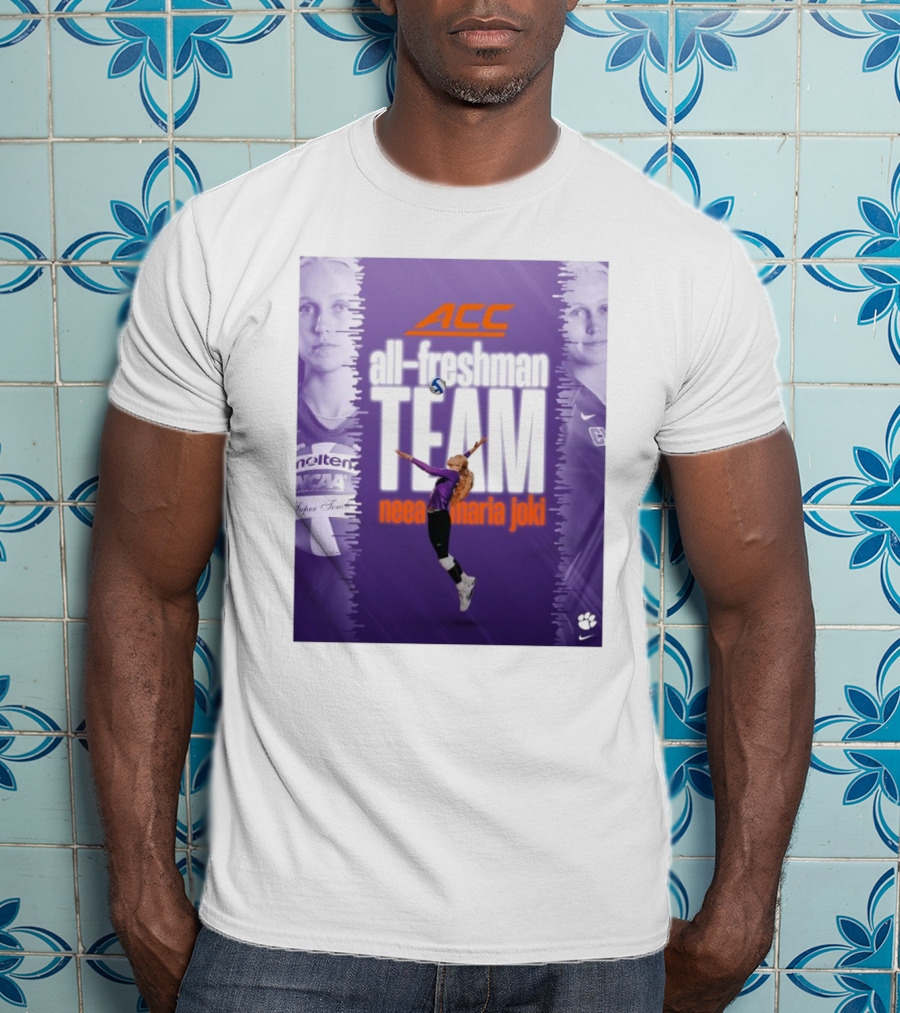 Clemson Tigers ACC All-Freshman Team Neea Maria Joki Volleyball Achievement T-Shirt
