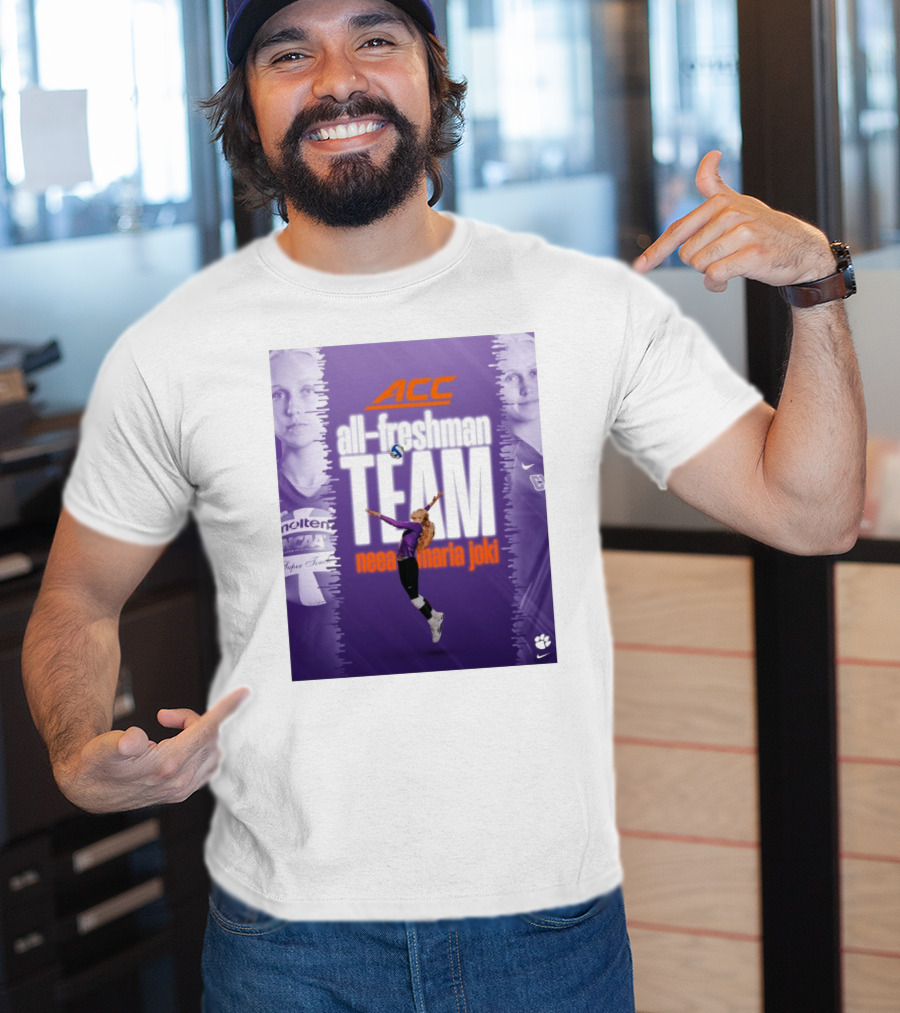 Clemson Tigers ACC All-Freshman Team Neea Maria Joki Volleyball Achievement T-Shirt