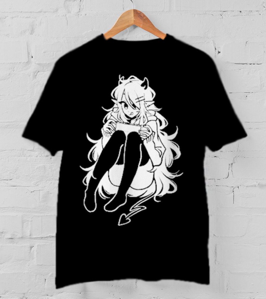 Meg Maybe Idk Anime Demon Girl Sitting With Heart Tail T-Shirt