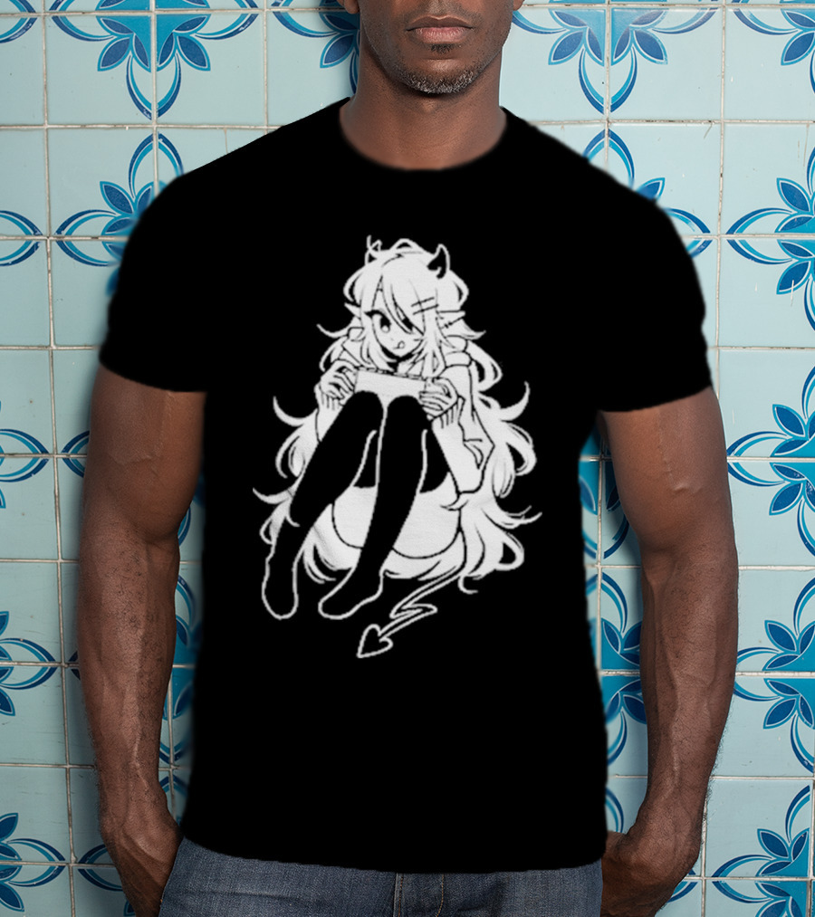 Meg Maybe Idk Anime Demon Girl Sitting With Heart Tail T-Shirt
