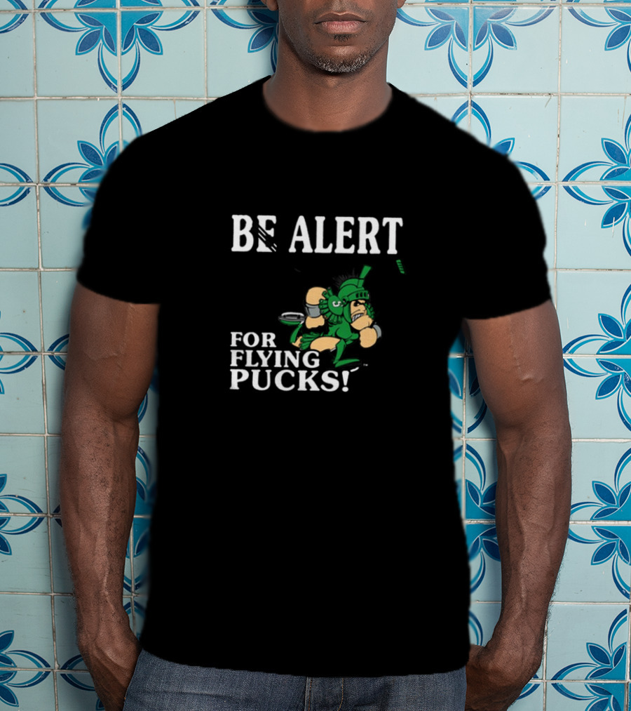 Michigan State Be Alert For Flying Pucks Hockey Spartan T-Shirt