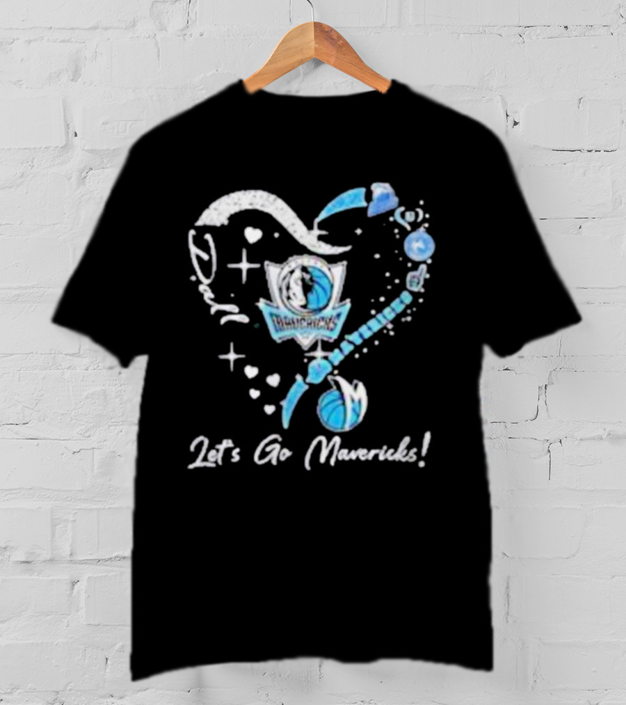 Dallas Mavericks Heart Diamond Let's Go Mavericks T-Shirt