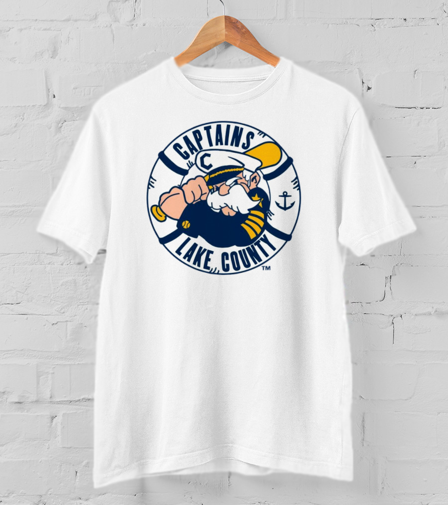 Captain Lake County Anchored Character Captains T-Shirt