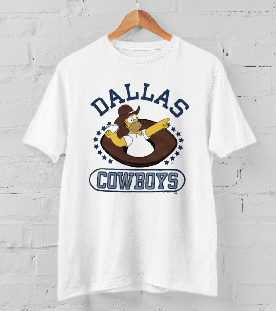 Dallas Cowboys Homer Simpson Football NFL Crossover T-Shirt