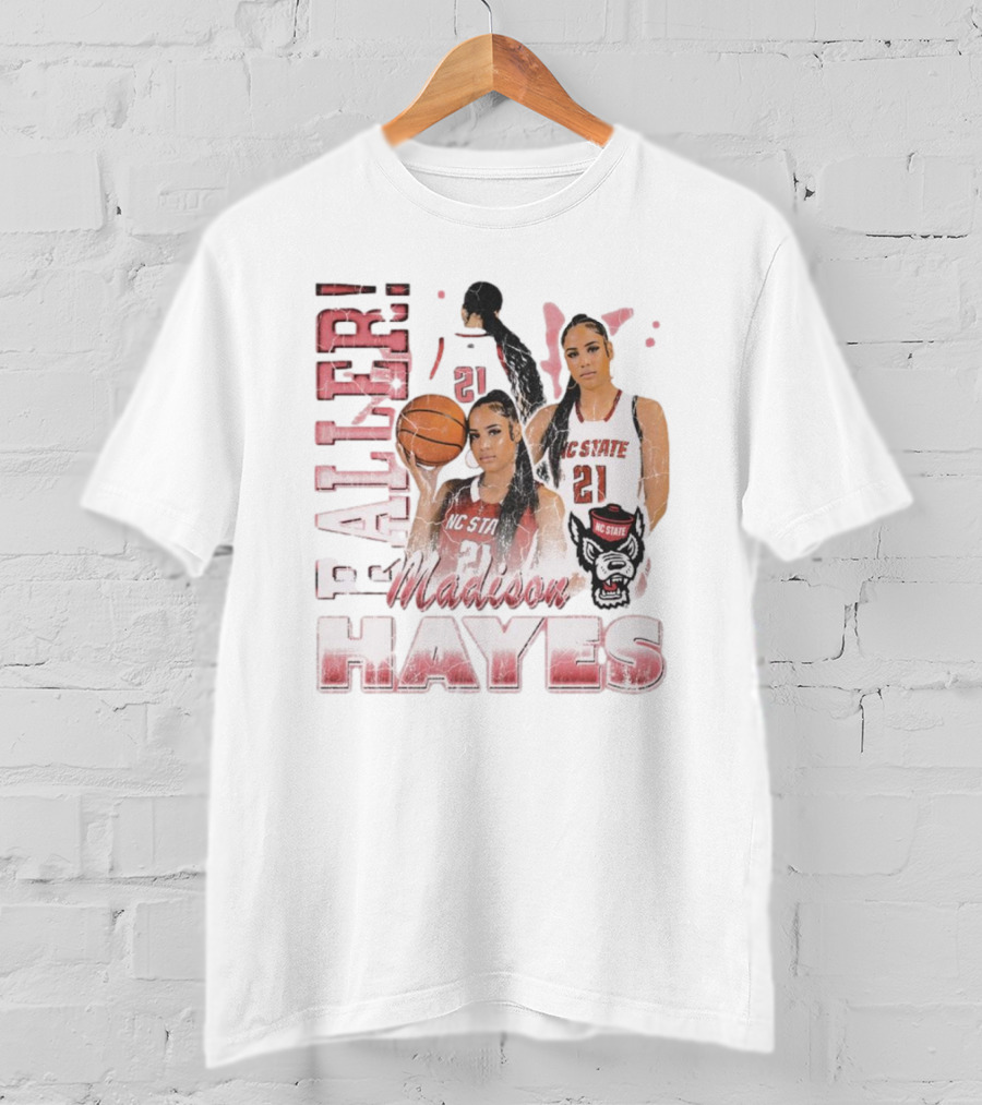 Madison Hayes NC State Wolfpack Raller 21 Retro 90s T-Shirt