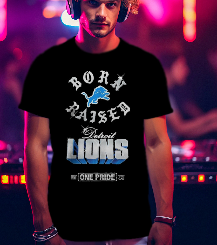 Born Raised Detroit Lions One Pride Chrome T-Shirt