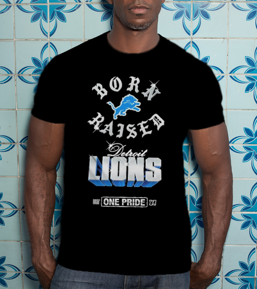 Born Raised Detroit Lions One Pride Chrome T-Shirt