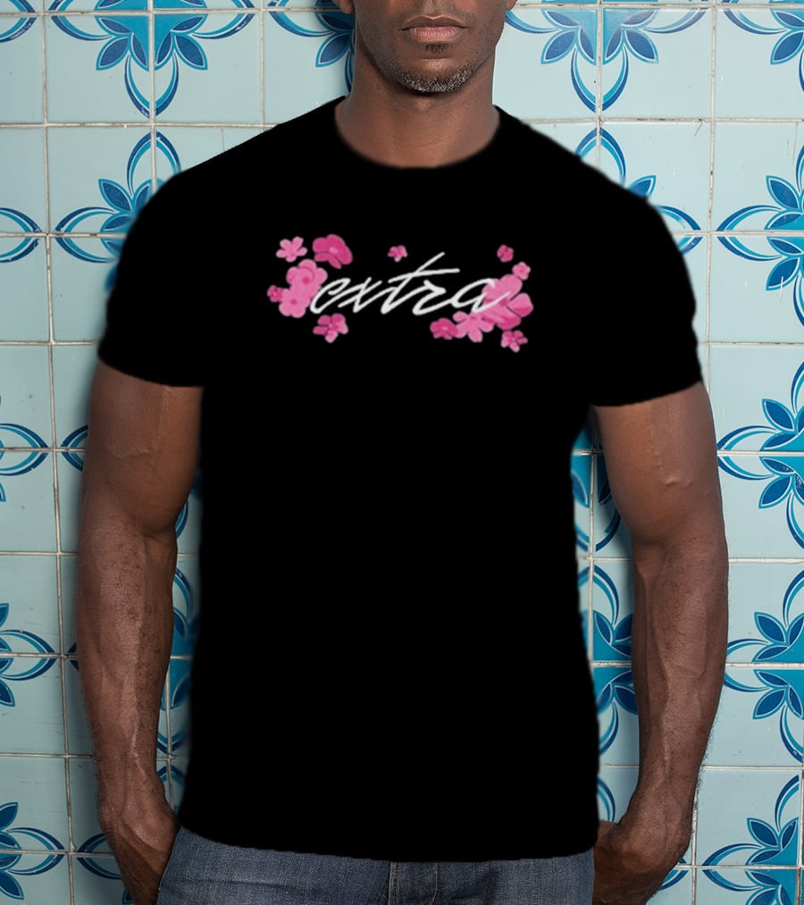 Extraemily Extra Floral Pink Flowers T-Shirt