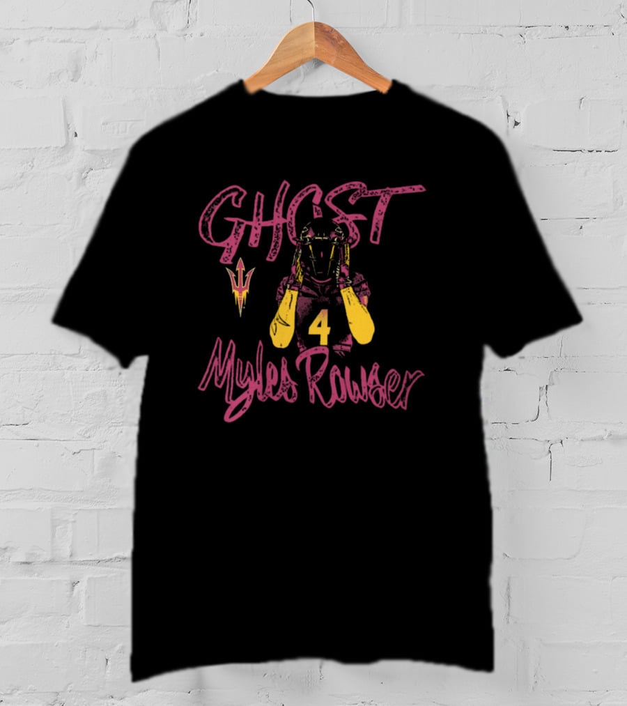 Ghost Myles Rowser Arizona State Sun Devils Number 4 T-Shirt