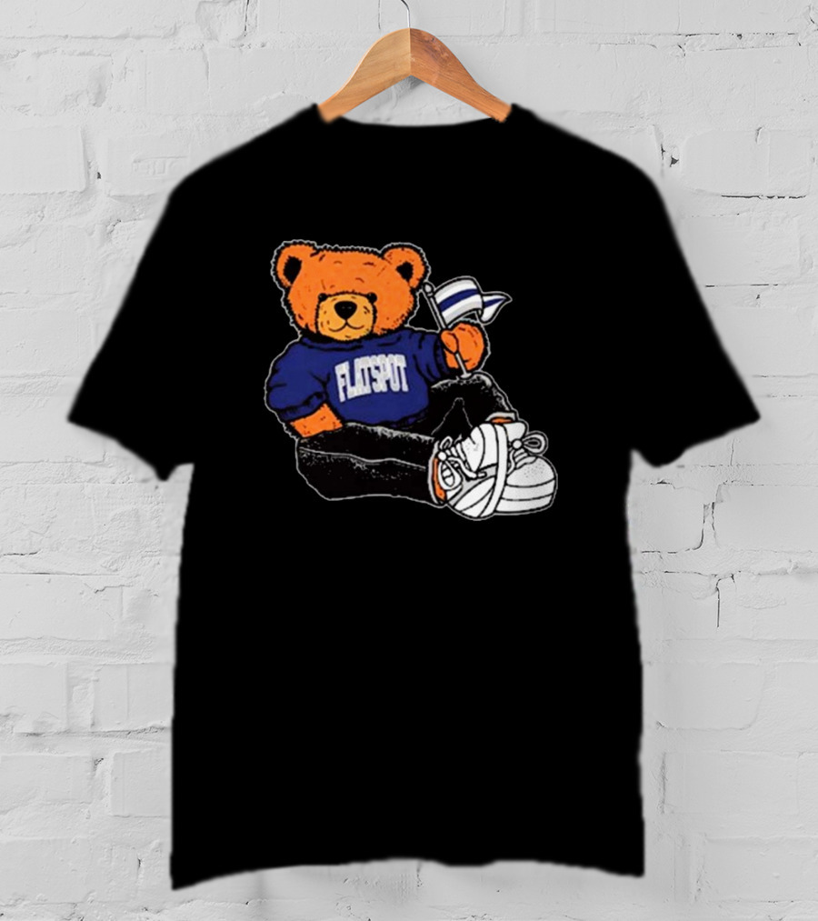 Flatspot Bear With Flag Sitting Down T-Shirt