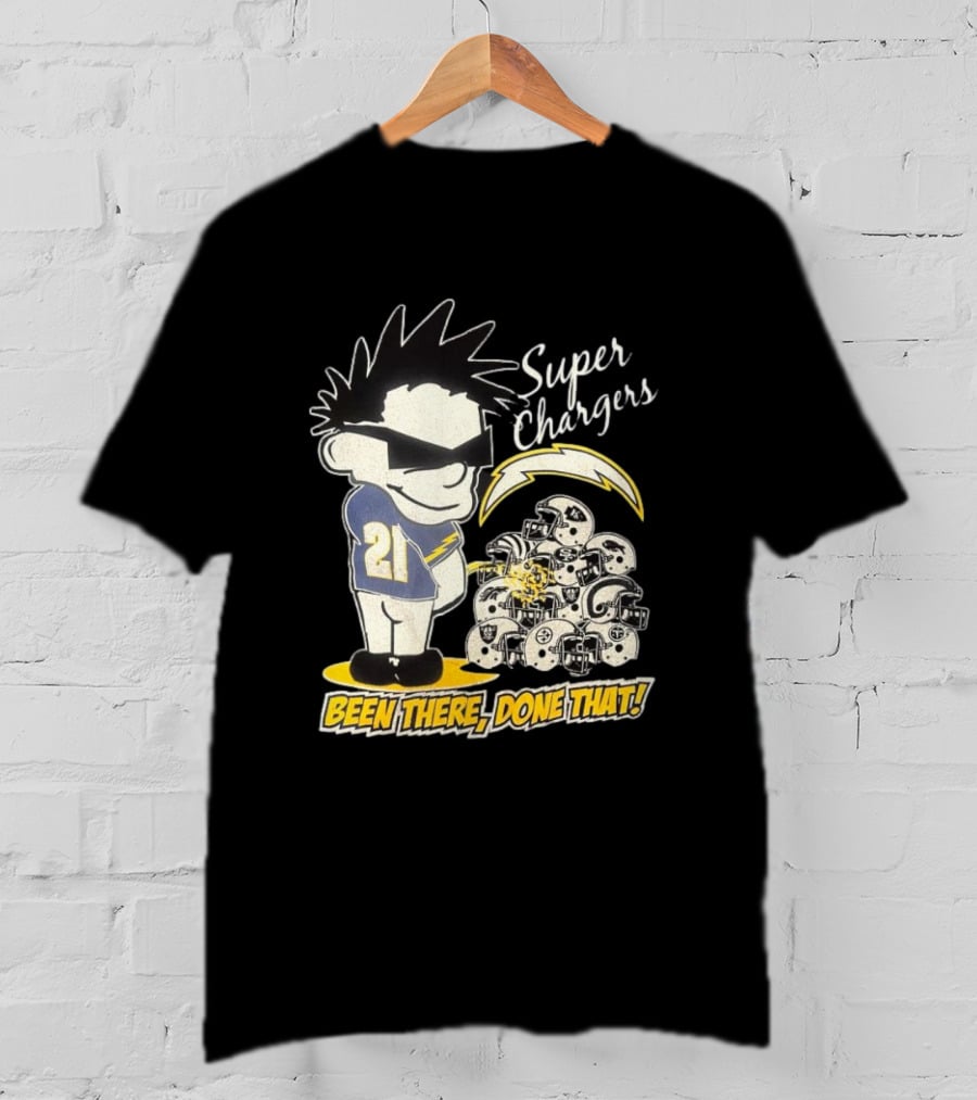Los Angeles Chargers Super Chargers Been There Done That Vintage 21 Player Helmets T-Shirt