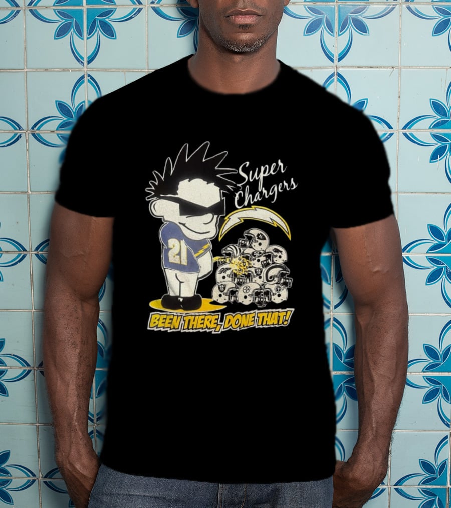 Los Angeles Chargers Super Chargers Been There Done That Vintage 21 Player Helmets T-Shirt