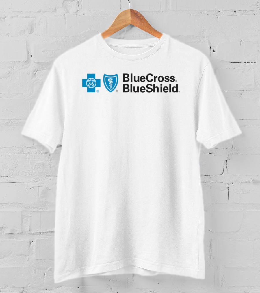 Blue Cross Blue Shield Logo With Connecticut New York Missouri Coverage T-Shirt