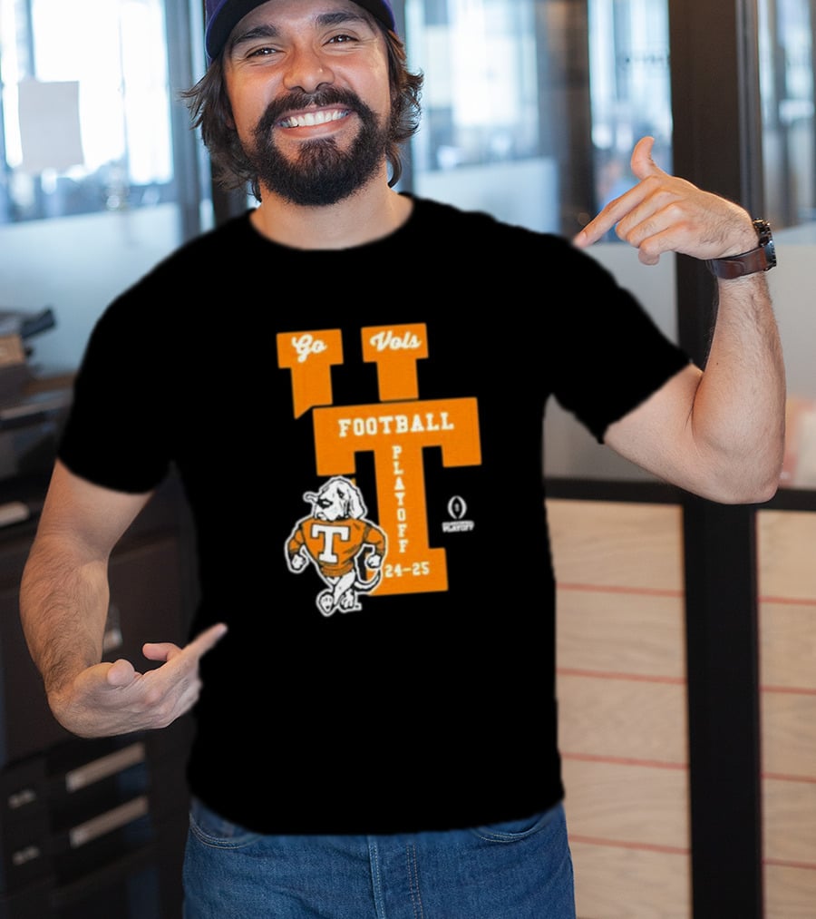 Tennessee Vols Football Playoff 24-25 Go Vols Interlock Strutting Smokey T-Shirt
