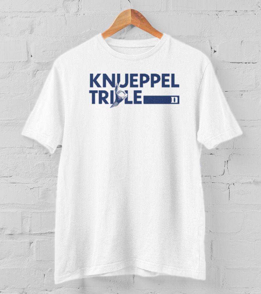 Knueppel Triple Duke Blue Devils Basketball Hand Sign T-Shirt