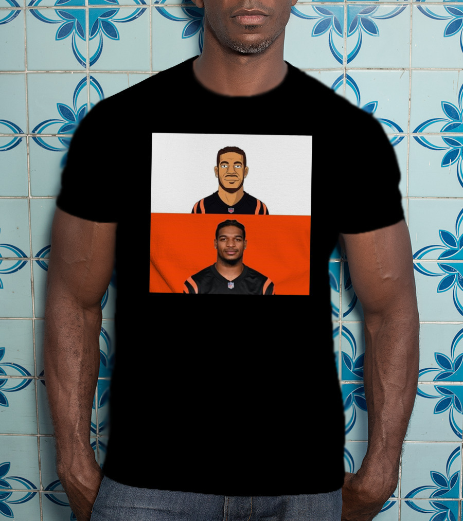 Ja’Marr Chase Cincinnati Bengals The Simpsons NFL Themed Drawing T-Shirt