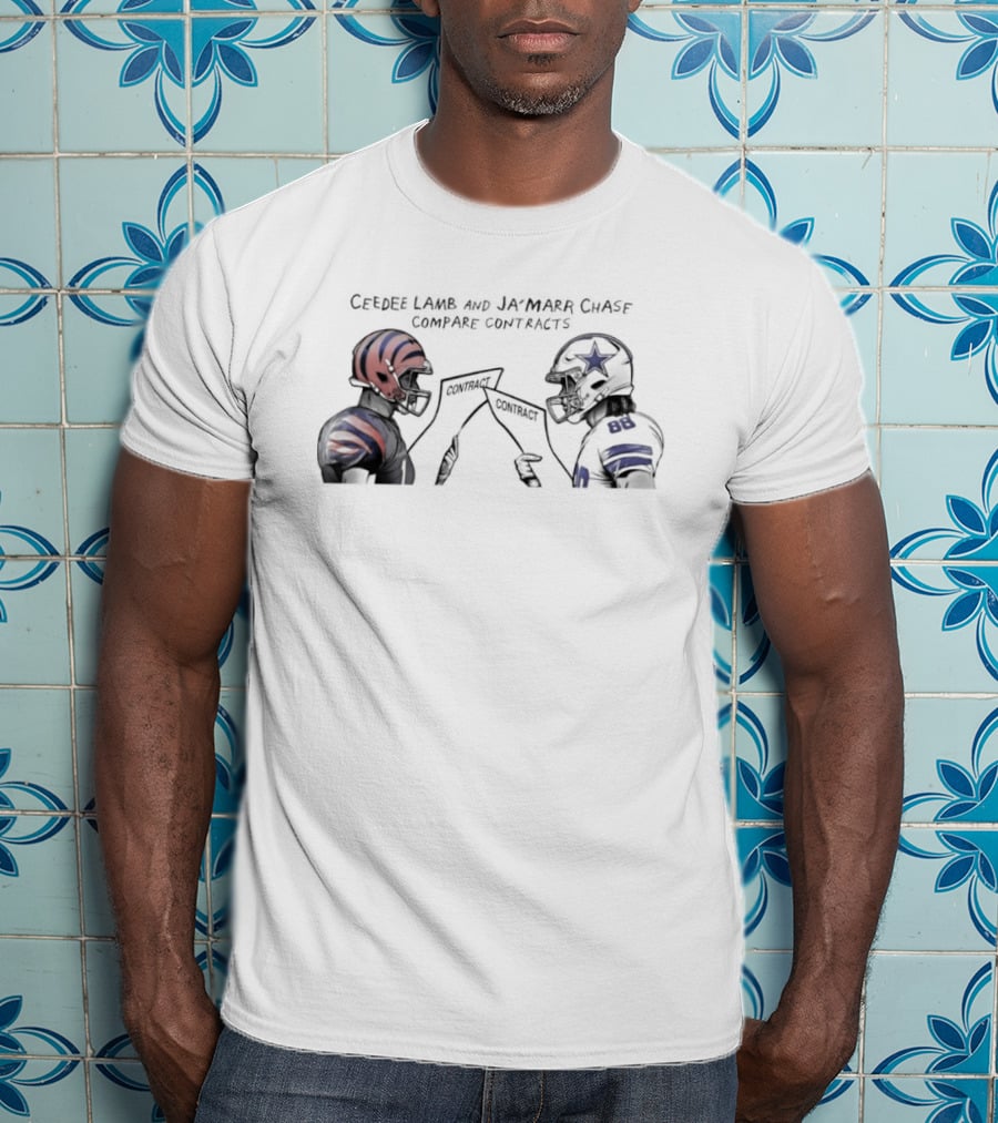 Ceedee Lamb And Ja’Marr Chase Cowboys Bengals NFL Contracts Comparison T-Shirt