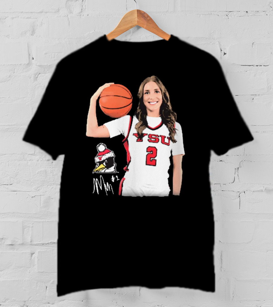 YSU Penguins Malia Magestro #2 Illustrated Signature Basketball Jersey T-Shirt