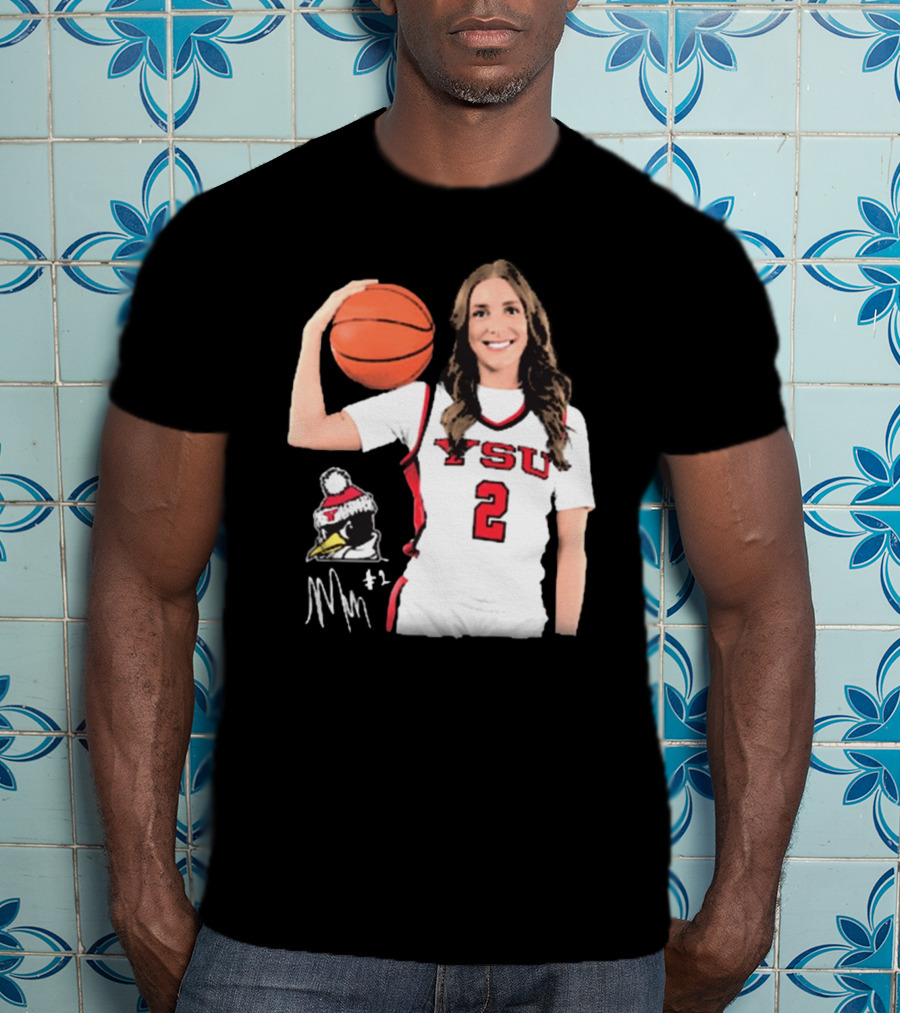 YSU Penguins Malia Magestro #2 Illustrated Signature Basketball Jersey T-Shirt