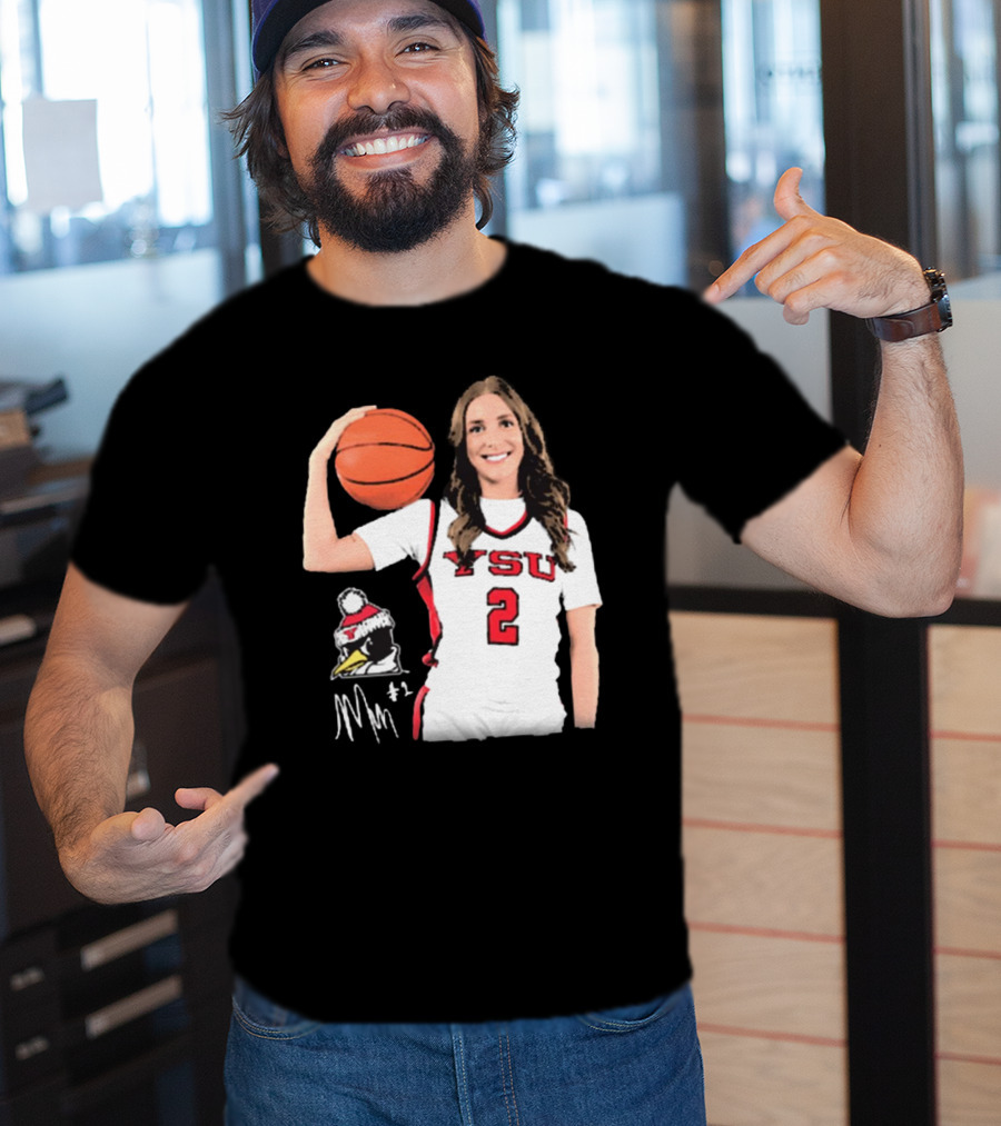 YSU Penguins Malia Magestro #2 Illustrated Signature Basketball Jersey T-Shirt