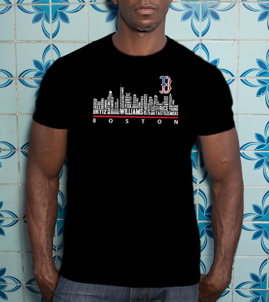 Boston Red Sox Legends Skyline Ortiz Williams Yastrzemski BOSTON T-Shirt