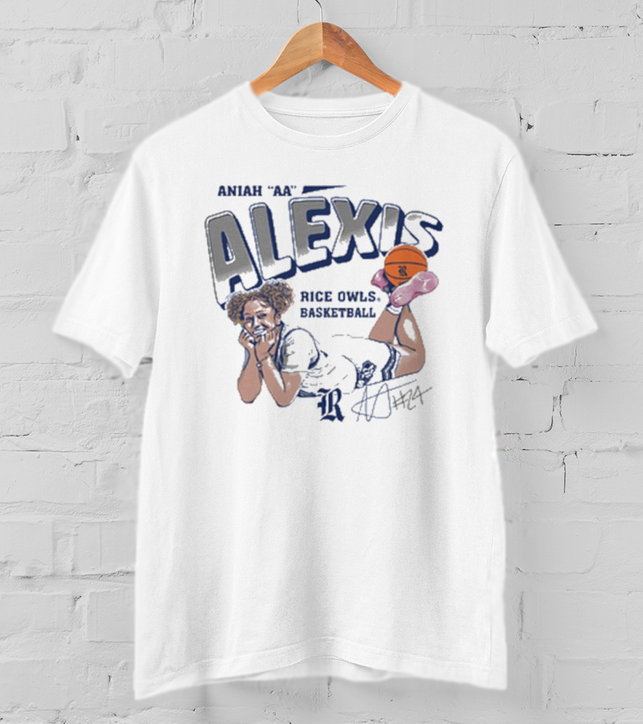 Aniah AA Alexis Rice Owls Basketball Signature #24 T-Shirt