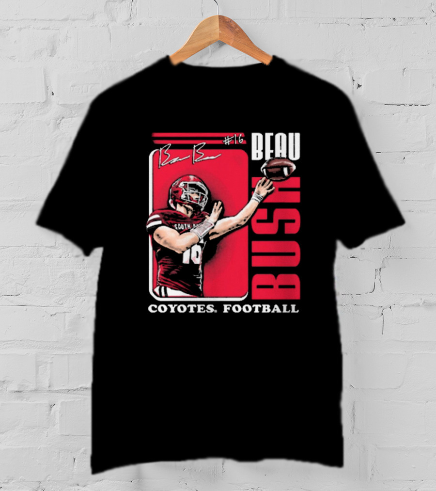 Beau Bush #16 South Dakota Coyotes Football Signature T-Shirt