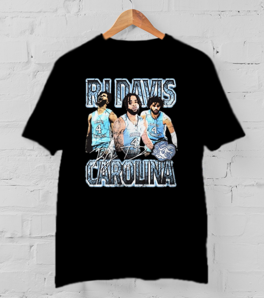 RJ Davis North Carolina Basketball UNC Tar Heels 90s Signature T-Shirt