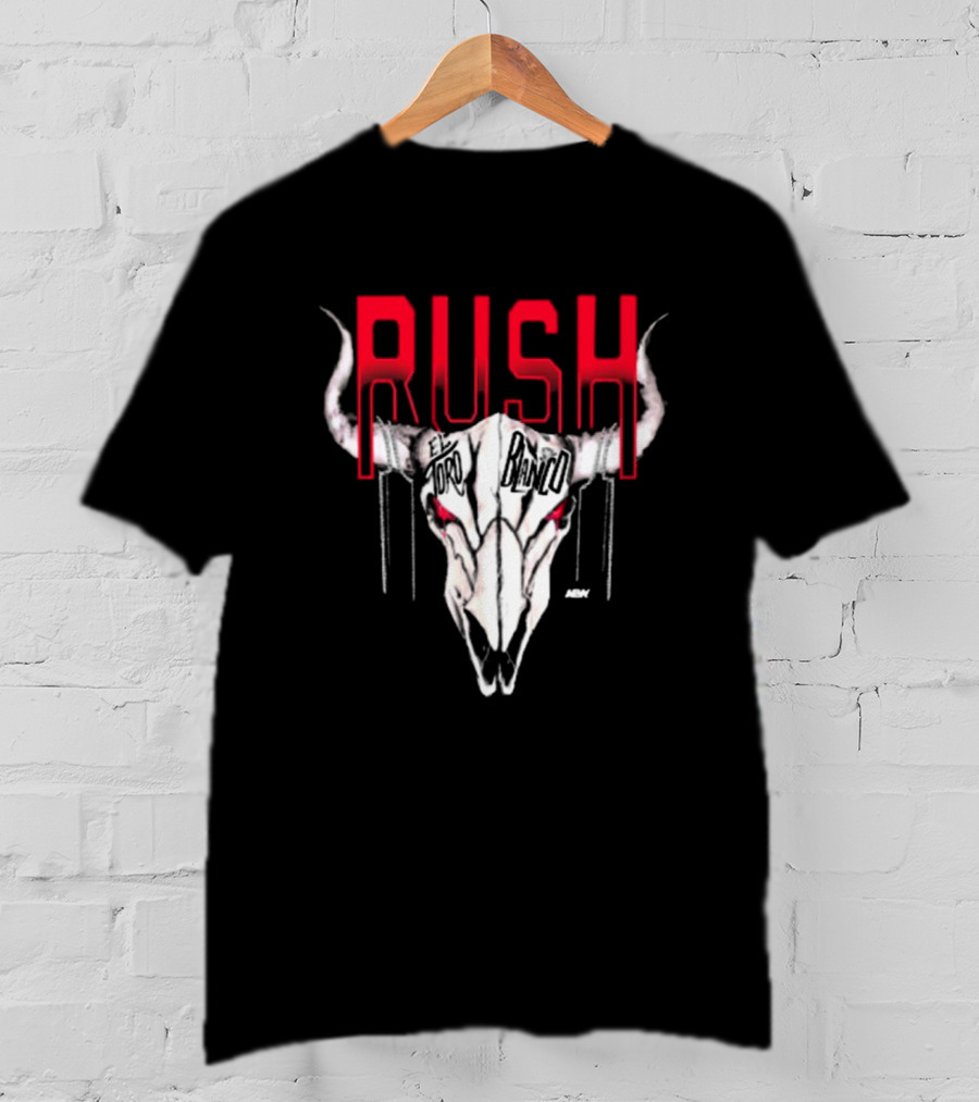Rush El Toro Blanco AEW Skull With Red Eyes T-Shirt