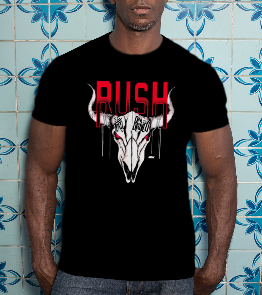 Rush El Toro Blanco AEW Skull With Red Eyes T-Shirt