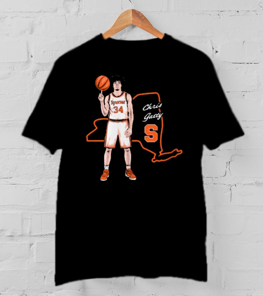 Chris Gatty Syracuse Number 34 Basketball New York Orange S T-Shirt