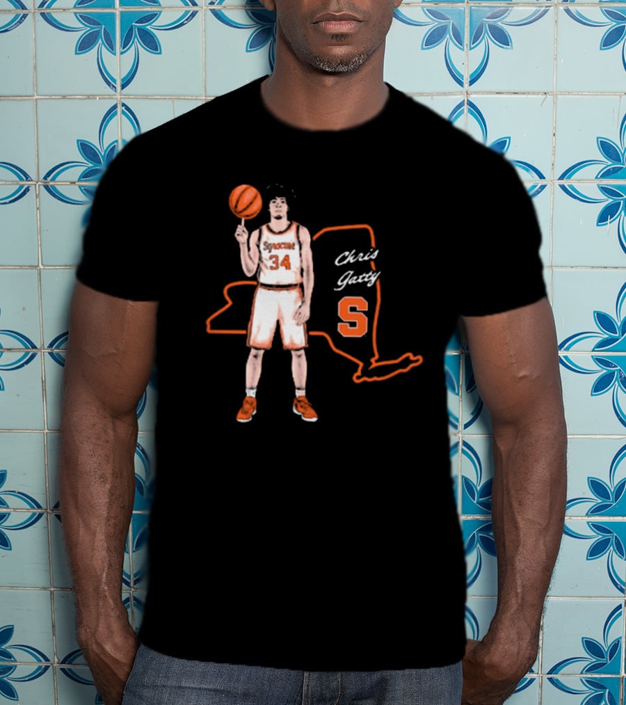 Chris Gatty Syracuse Number 34 Basketball New York Orange S T-Shirt