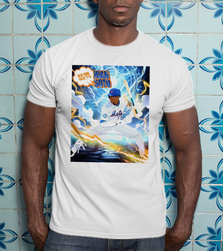New York Mets Juan Soto Baseball Lightning Adventure T-Shirt