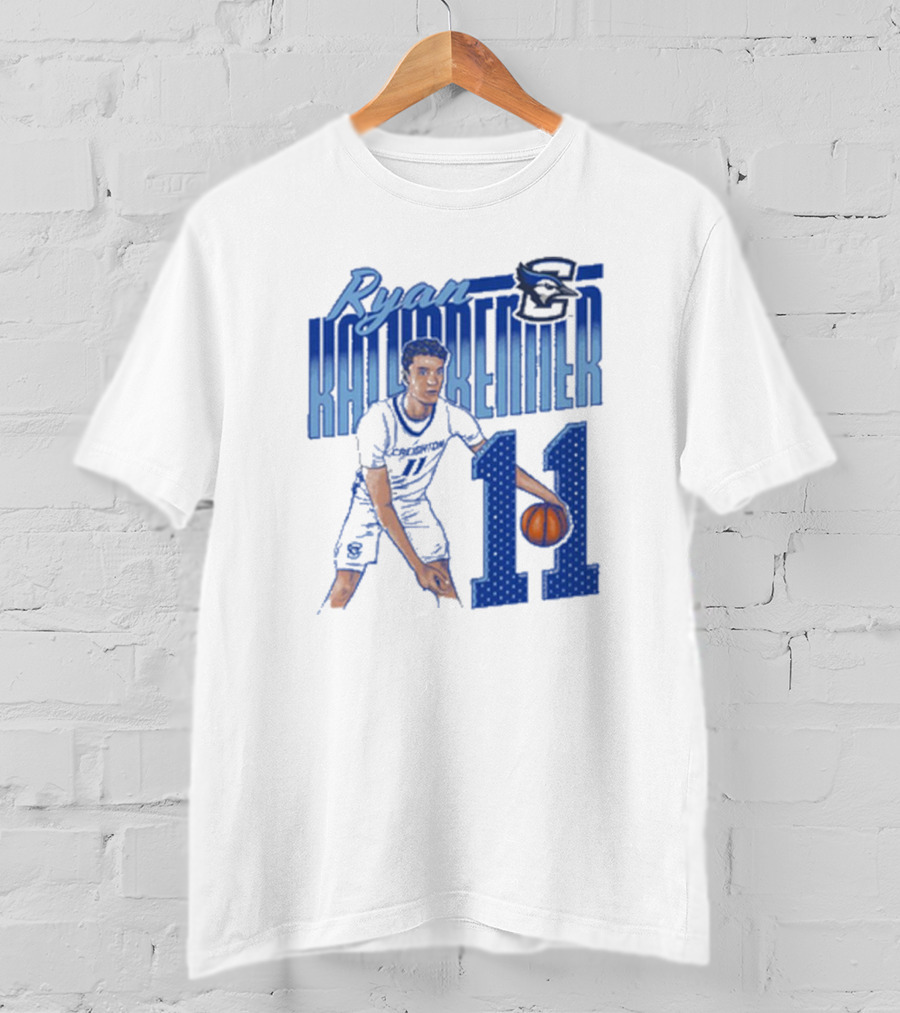 Ryan Kalkbrenner Creighton Bluejays Number 11 Cartoon Big East Conference T-Shirt