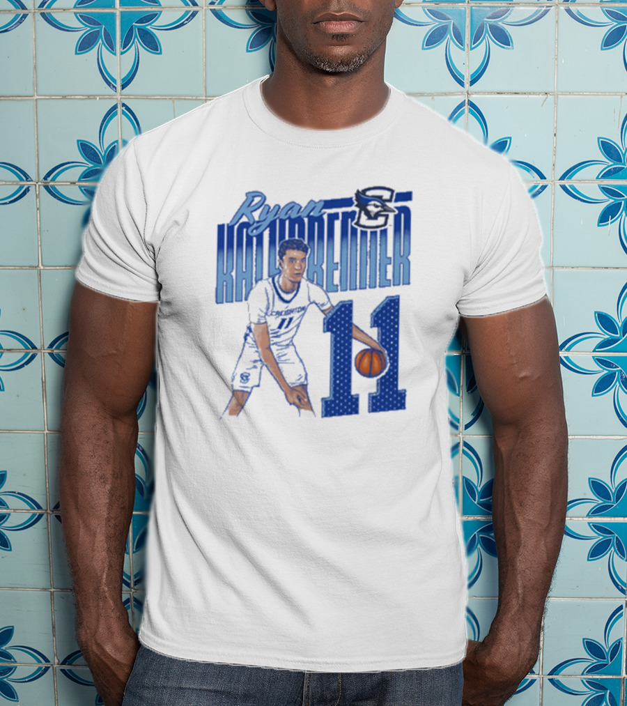 Ryan Kalkbrenner Creighton Bluejays Number 11 Cartoon Big East Conference T-Shirt