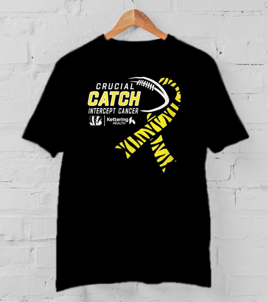 Crucial Catch Intercept Cancer Cincinnati Bengals Kettering Health Yellow T-Shirt
