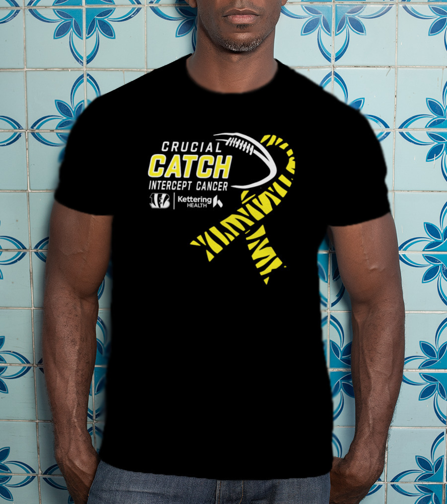 Crucial Catch Intercept Cancer Cincinnati Bengals Kettering Health Yellow T-Shirt