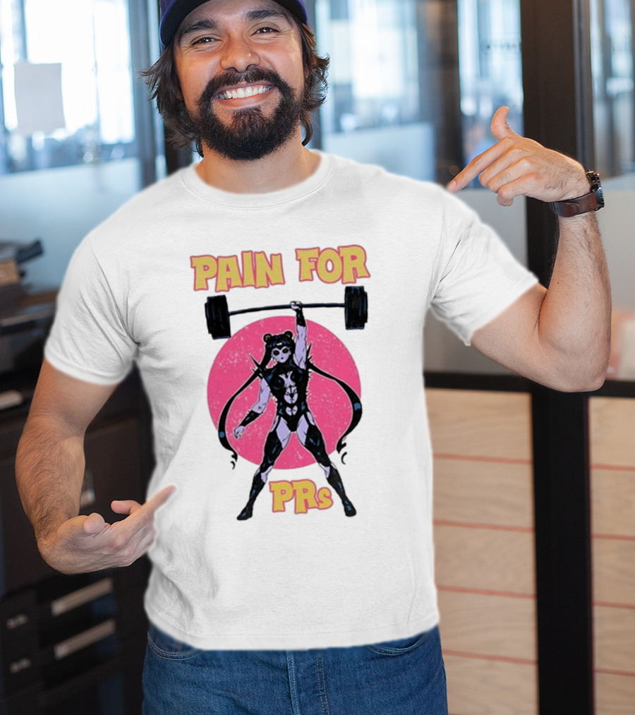 Pain For PRs Weightlifting Warrior With Barbell T-Shirt