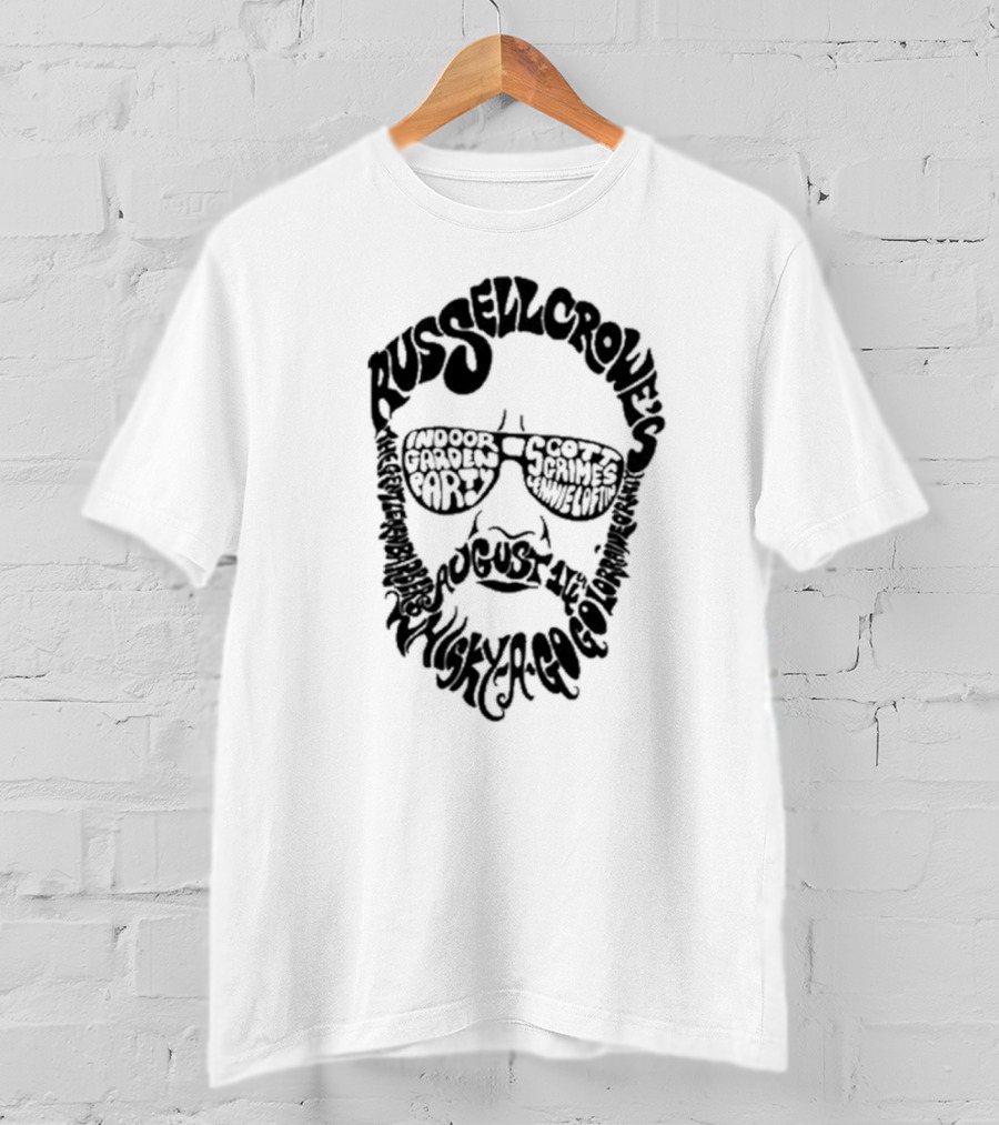 Russell Crowe's Indoor Garden Party Whisky A Go Go August 4 By Scott Grimes And Jamie Ryan With Gareth Blayney T-Shirt