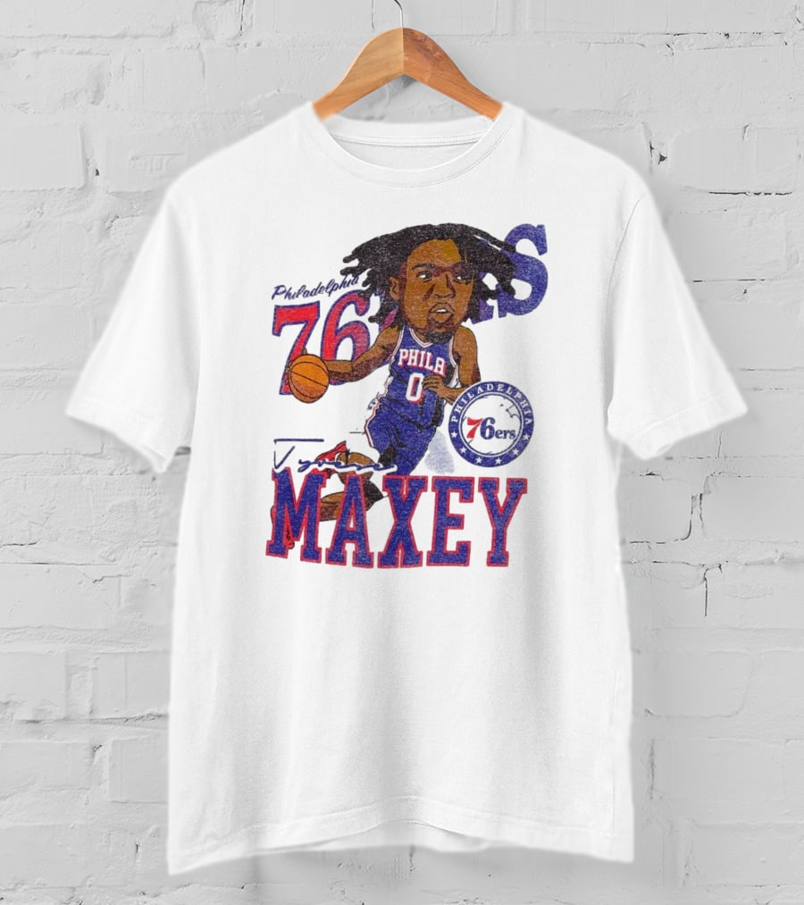Philadelphia 76ers Tyrese Maxey Caricature Player New Era 76 Philadelphian Phila Maxey 6ers T-Shirt
